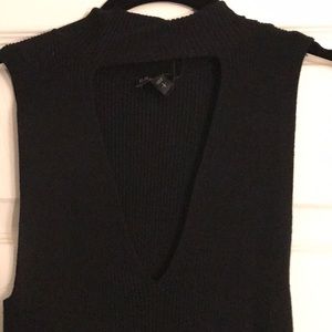 Express black sweater shell with front cutout